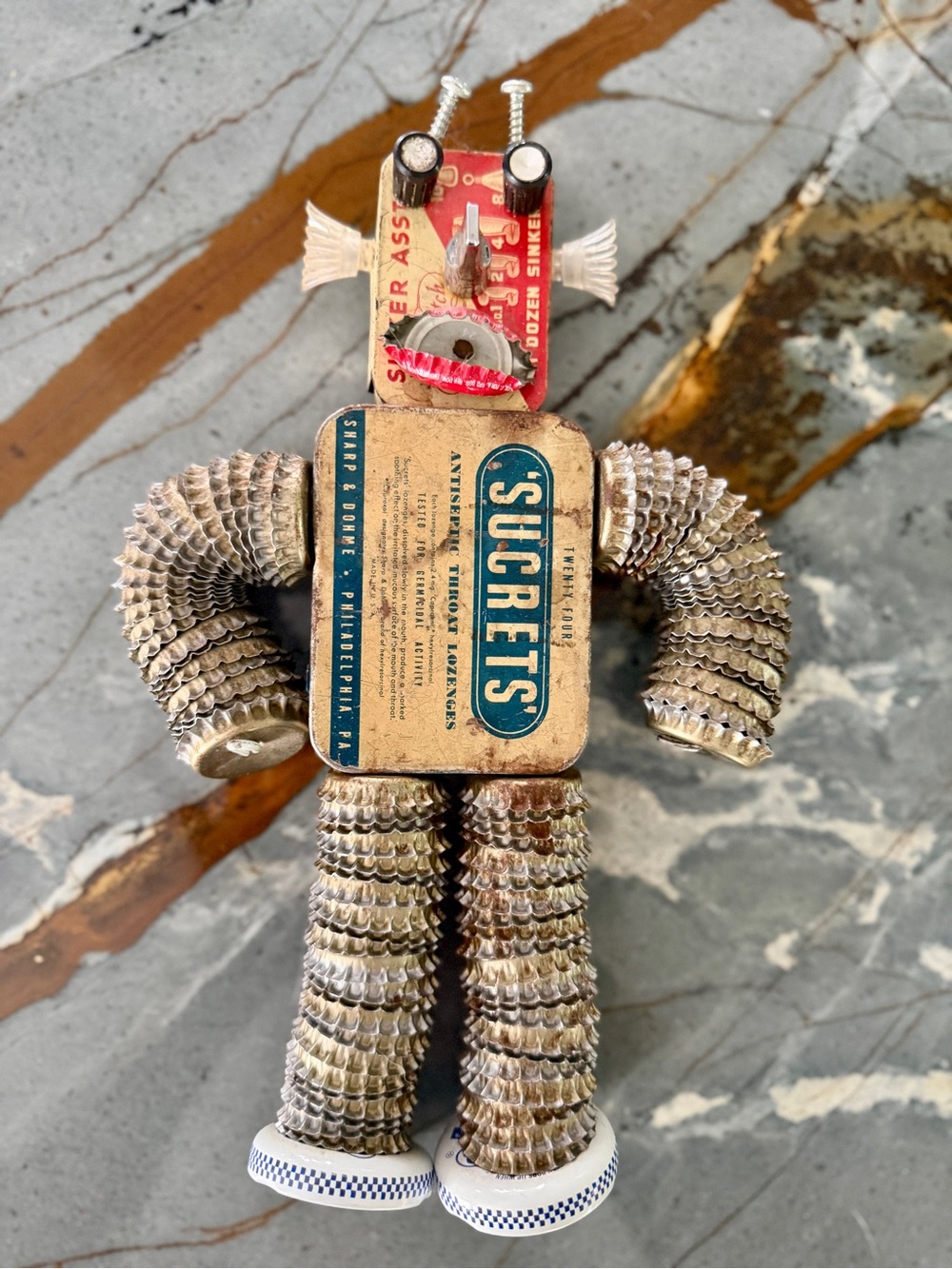 🤖 Authentic Signed Bill Healy "Healyoz" #Vintage Folk Art Robot Sculpture